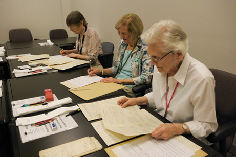 CWCC members review case files CWCC members review case files