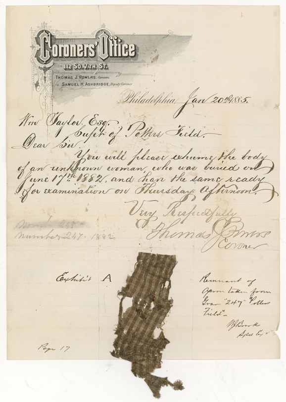 Evidence from the pension file of Esther Springfield Evidence from the pension file of Esther Springfield