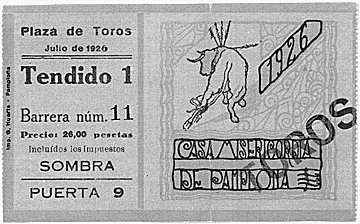 Ernest Hemingway Ticket Stub for Bullfight. National Archives Identifier 192658.
