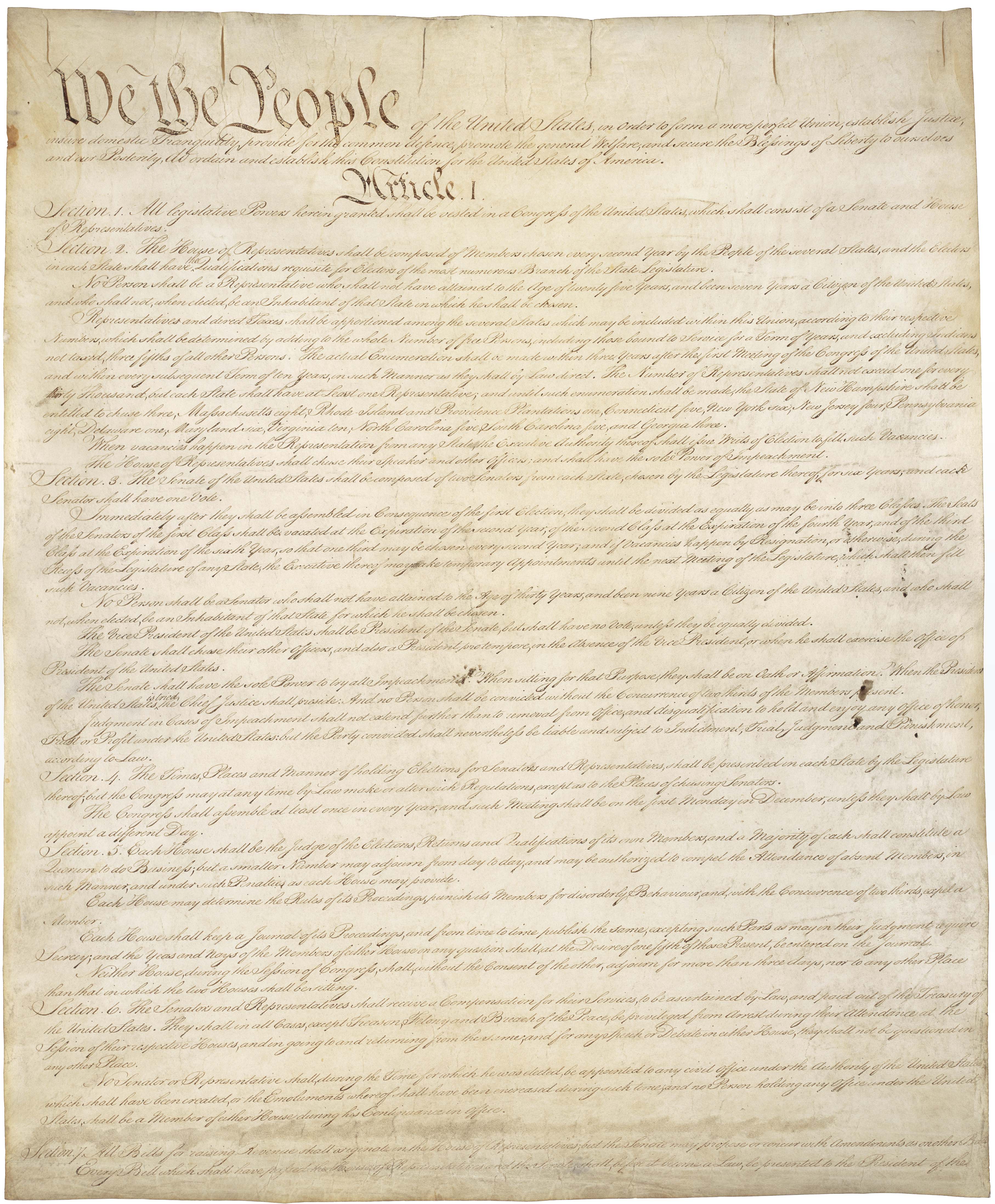 Constitution of the United States, Page 1