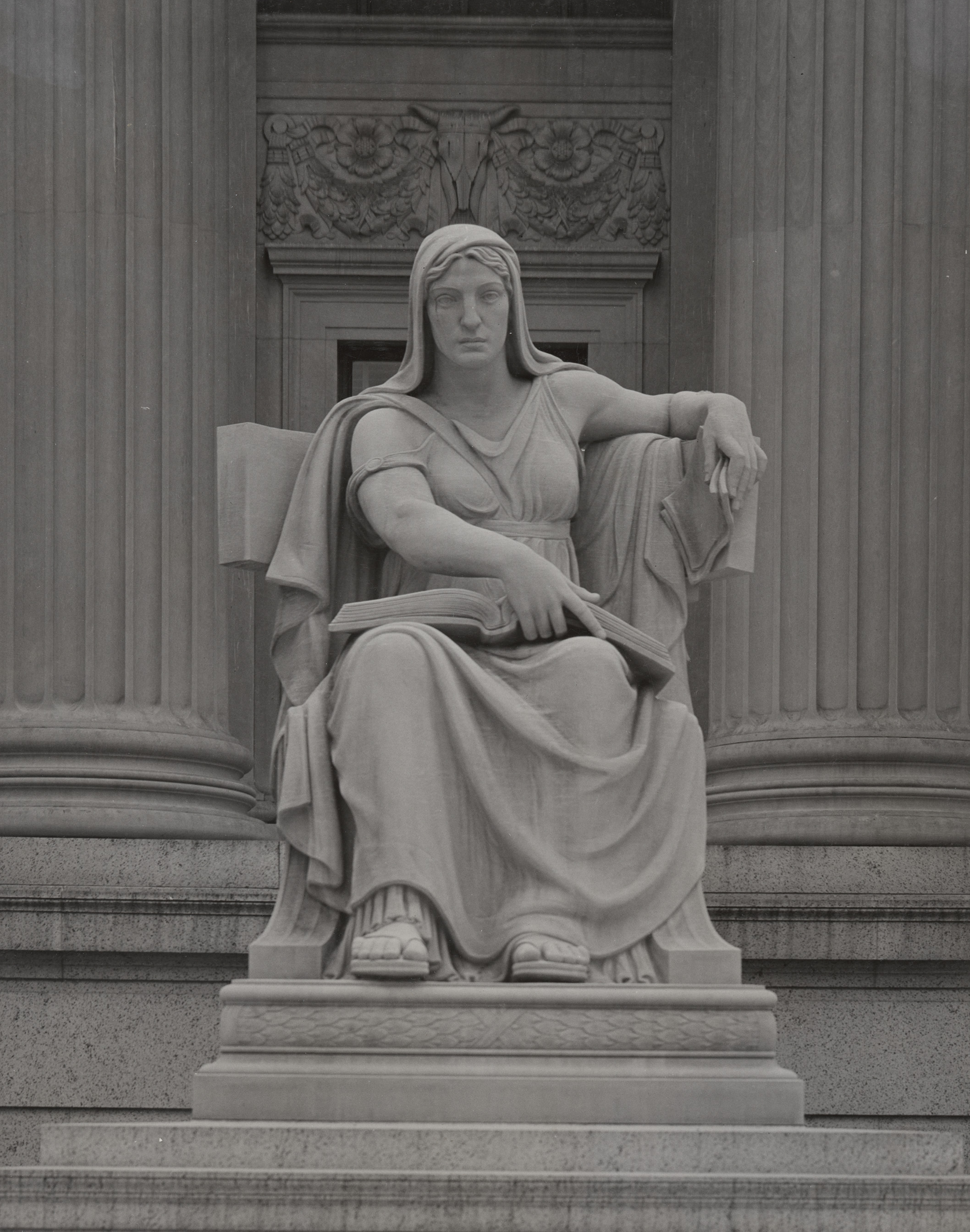 Photograph of Female Statue, The Future, Located near the Pennsylvania Avenue Entrance to the National Archives Building