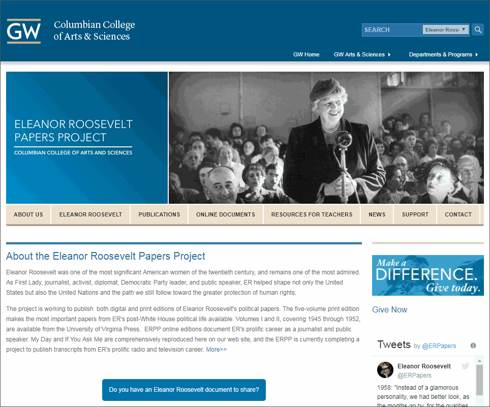 Eleanor Roosevelt Papers Project